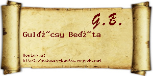 Gulácsy Beáta névjegykártya