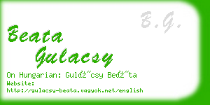 beata gulacsy business card